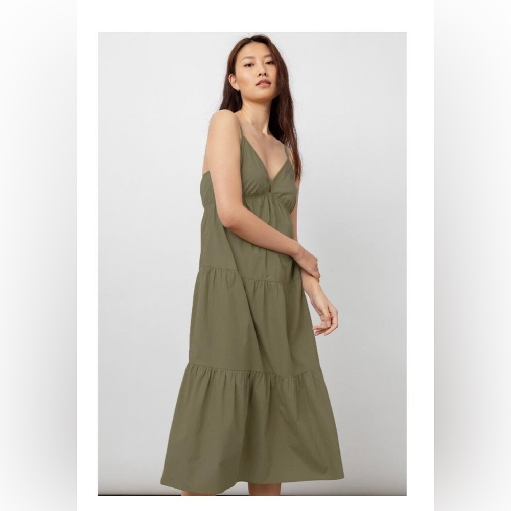 Rails Avril Tiered Army Green Maxi Dress